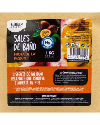 Sales de Baño ricas en Magnesio – Aroma FRUTA DE LA PASIÓN