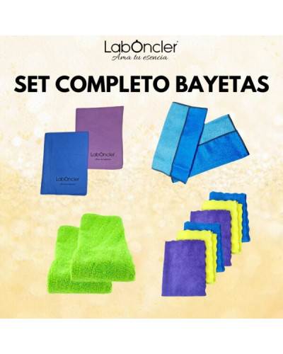 SET MIXTO DE BAYETAS: PVA (2)-DOBLE CARA (2)-MICROFIBRA (6)-PAÑO ANTIBACTERIANO (2)