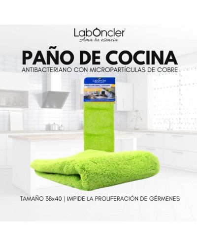 PAÑO COCINA ANTIBACTERIANO 38x40cm