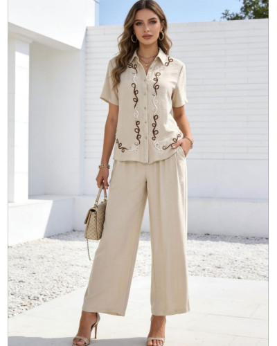 Conjunto bordado camisa y pantalón