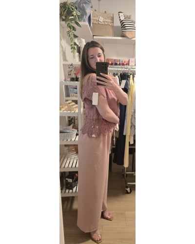 Pantalón corte recto elástico