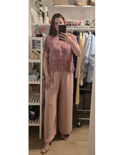 Pantalón corte recto elástico