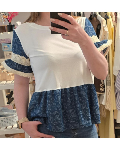 Camiseta volante vaquero