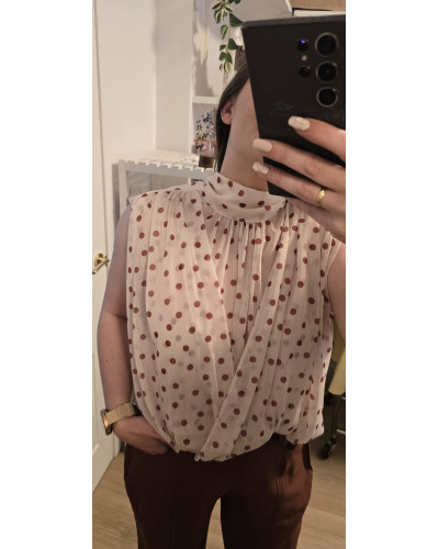 Blusa lunares con lazo en espalda