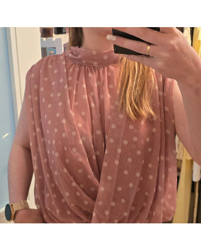 Blusa lunares con lazo en espalda