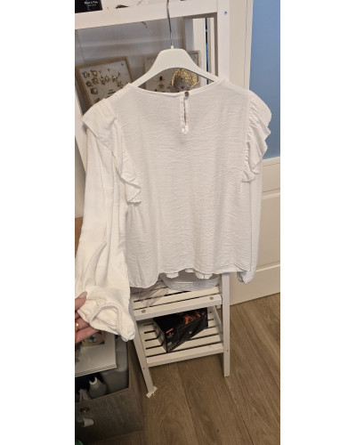 Blusa blanca plisada