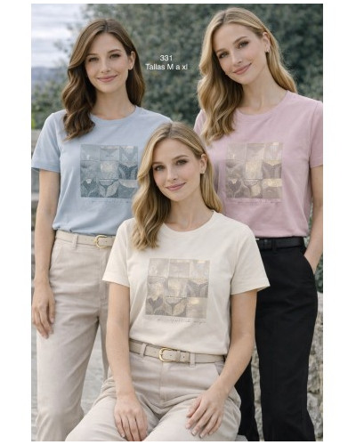 Camiseta de manga corta beige