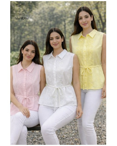 Camisa sin mangas calada