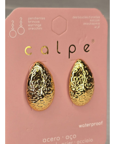 Pendientes lágrima acero dorado