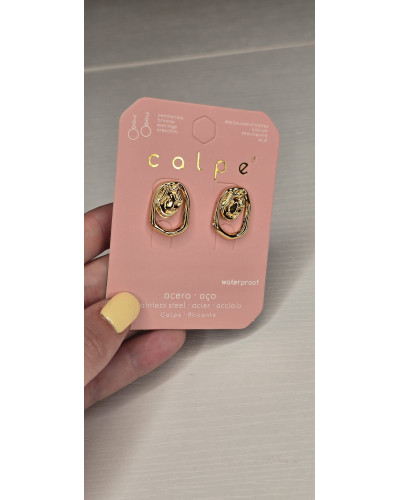 Pendientes Dalí acero dorado
