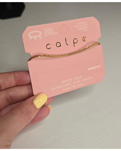 Pulsera fina acero dorado