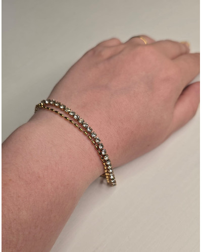 Pulsera doble acero dorado