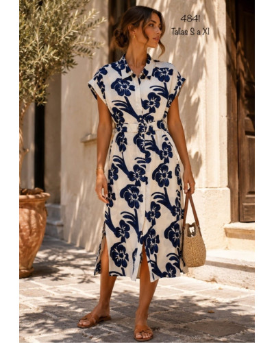 Vestido camisero azul marino